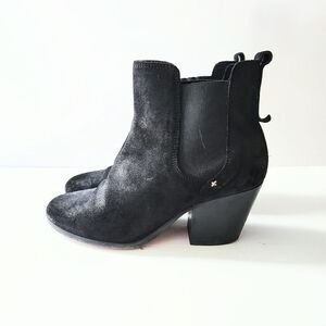 Rag N Bone Black Suede Ankle Boots 2" Cuban Heel, EU39